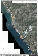 Localisation des carrés et transects de suivis botaniques